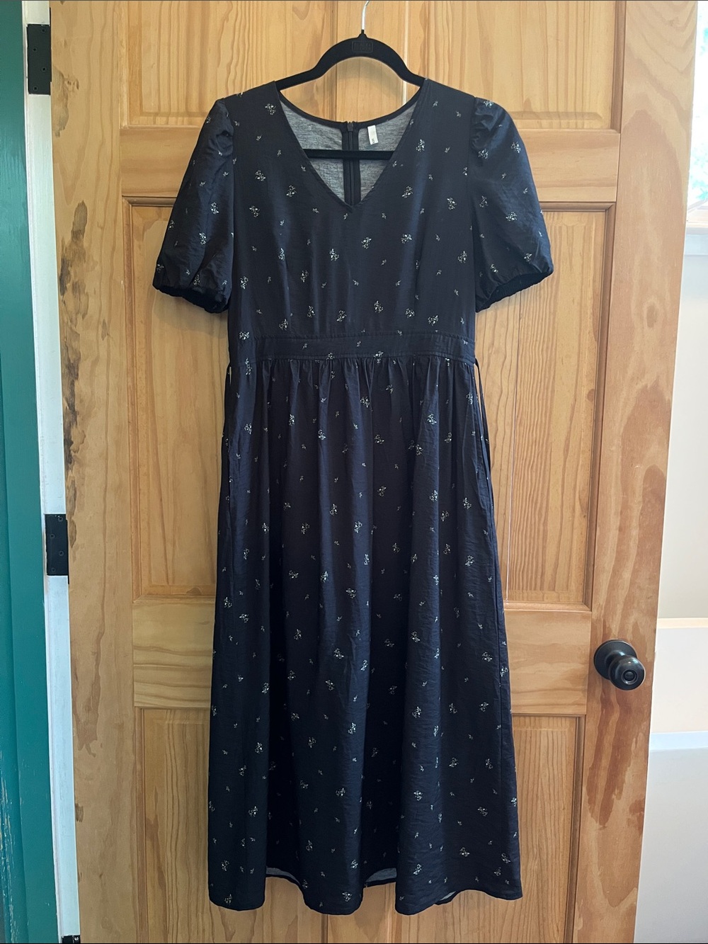 Women's Black Floral Midi Dress